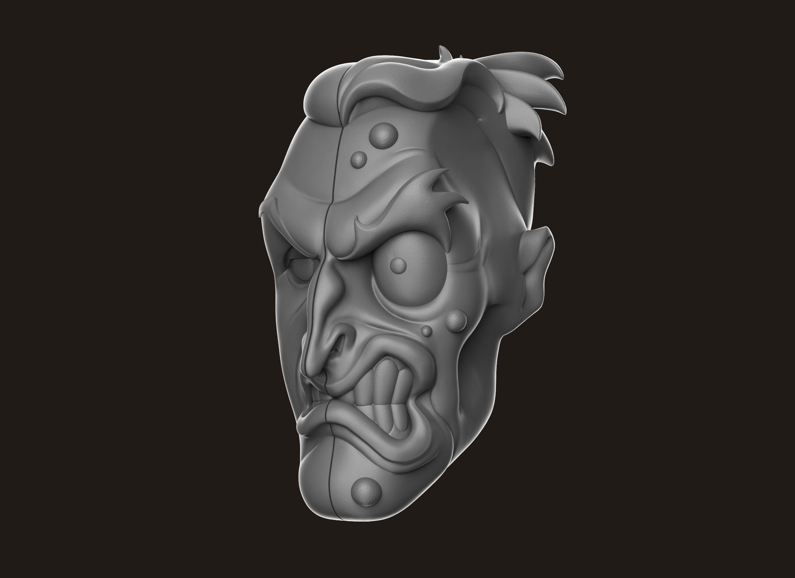 Two Face Head 3D print model_18