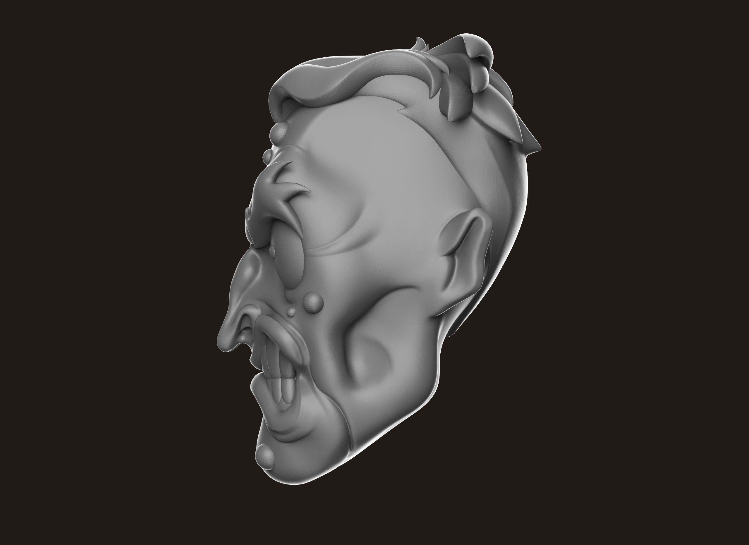 Two Face Head 3D print model_22