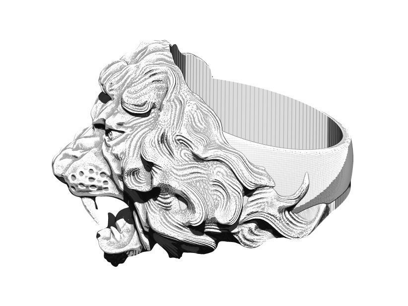 King Lion Ring 3D print model_3