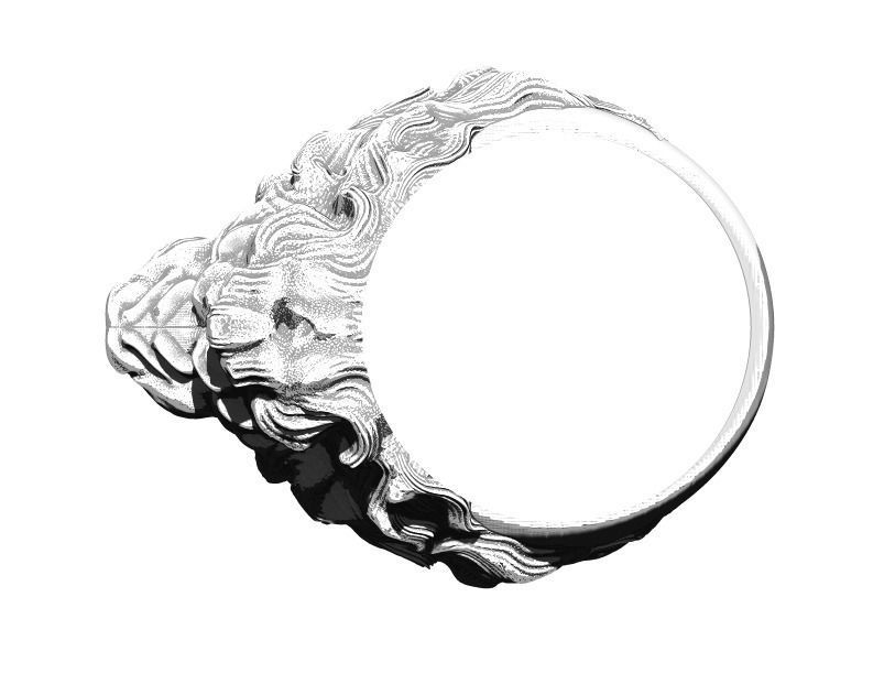 King Lion Ring 3D print model_4