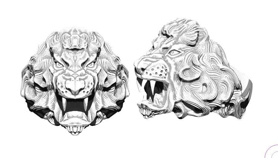 King Lion Ring 3D print model_1