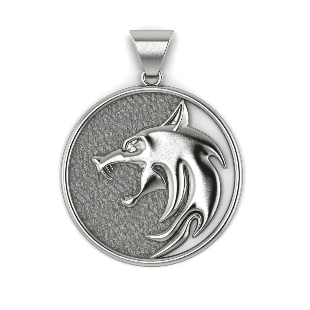 Witcher Amulet Wolf  3D print model_4