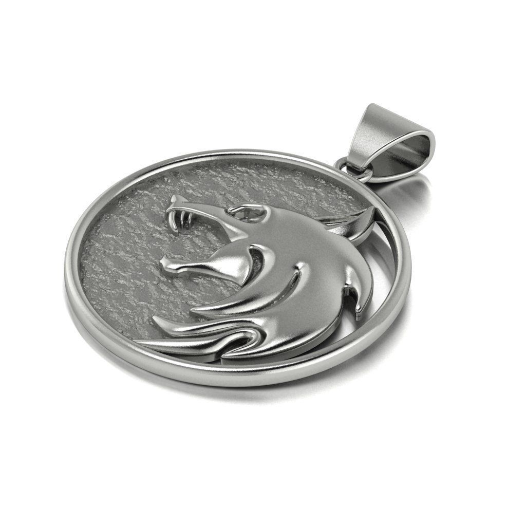 Witcher Amulet Wolf  3D print model_5
