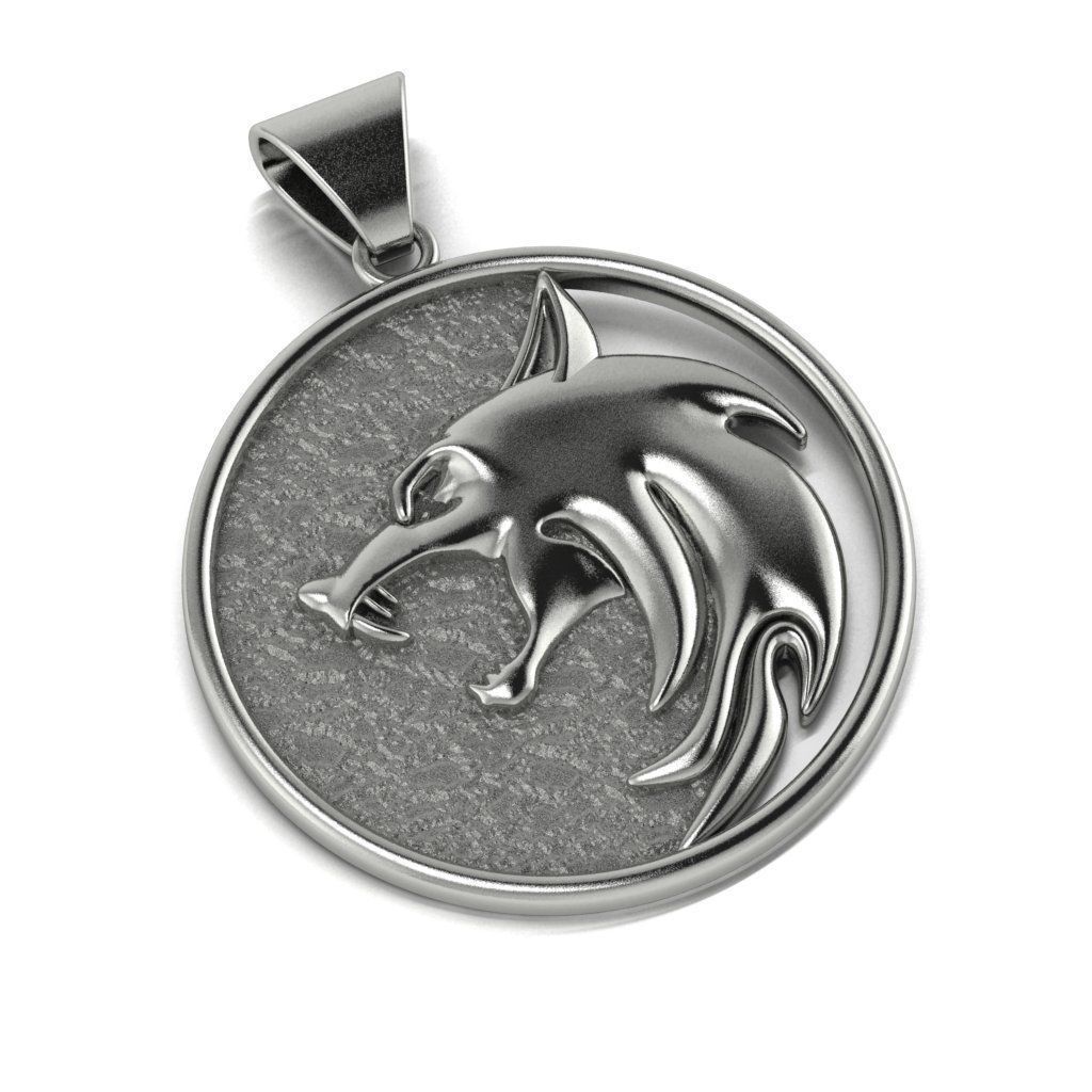 Witcher Amulet Wolf  3D print model_1