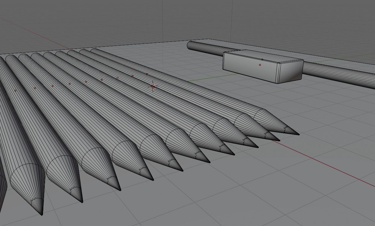 Colored Pencils - Eraser - Graphite - Lapis de cor Low-poly 3D model_6