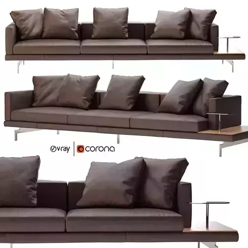 Dock Leather Sofa by BandB Italia 320x99 cm