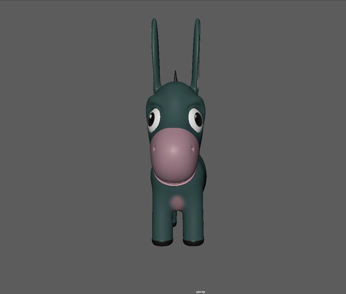 Donkey cartoon 3D model_11