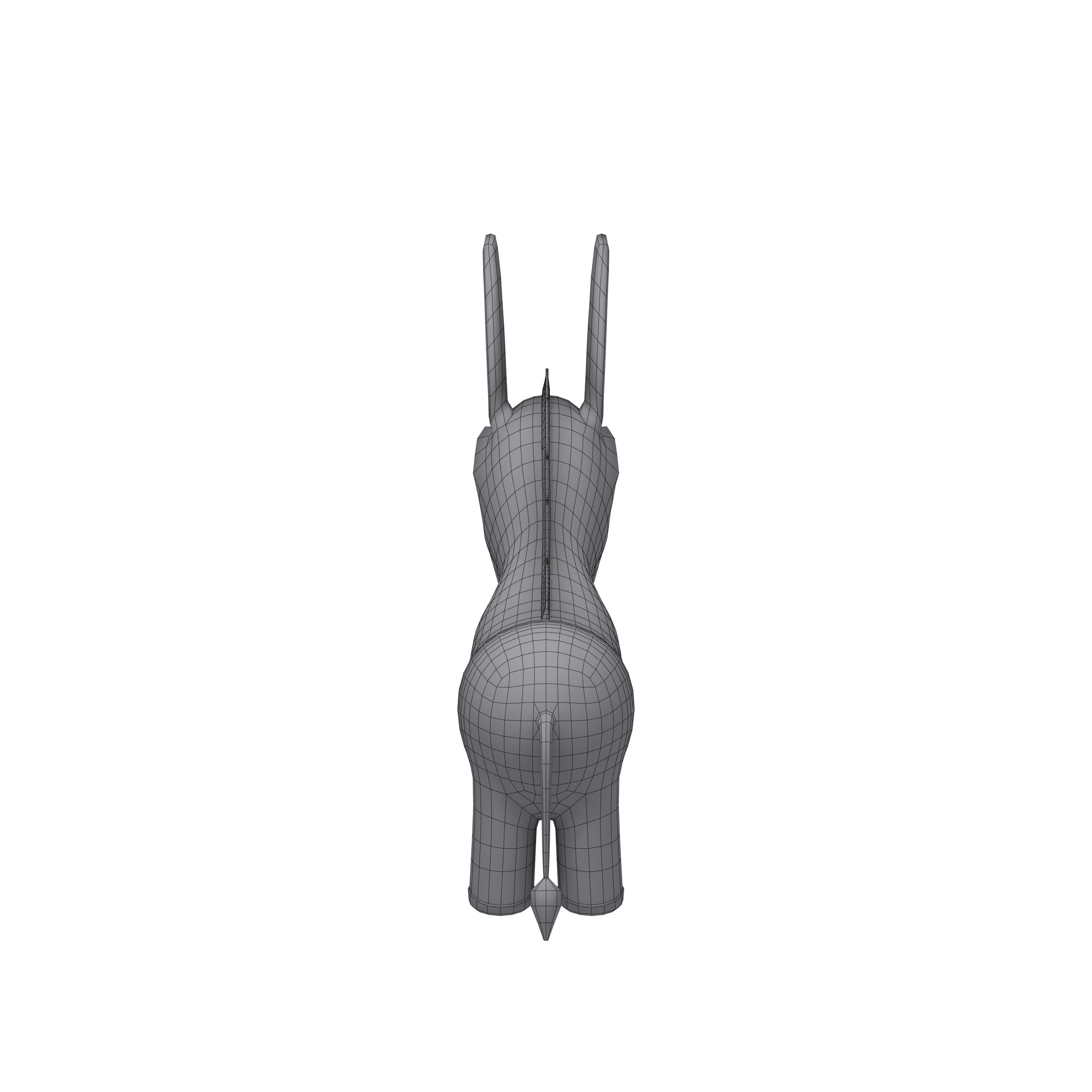Donkey cartoon 3D model_6