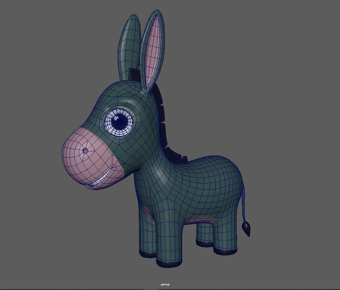 Donkey cartoon 3D model_15