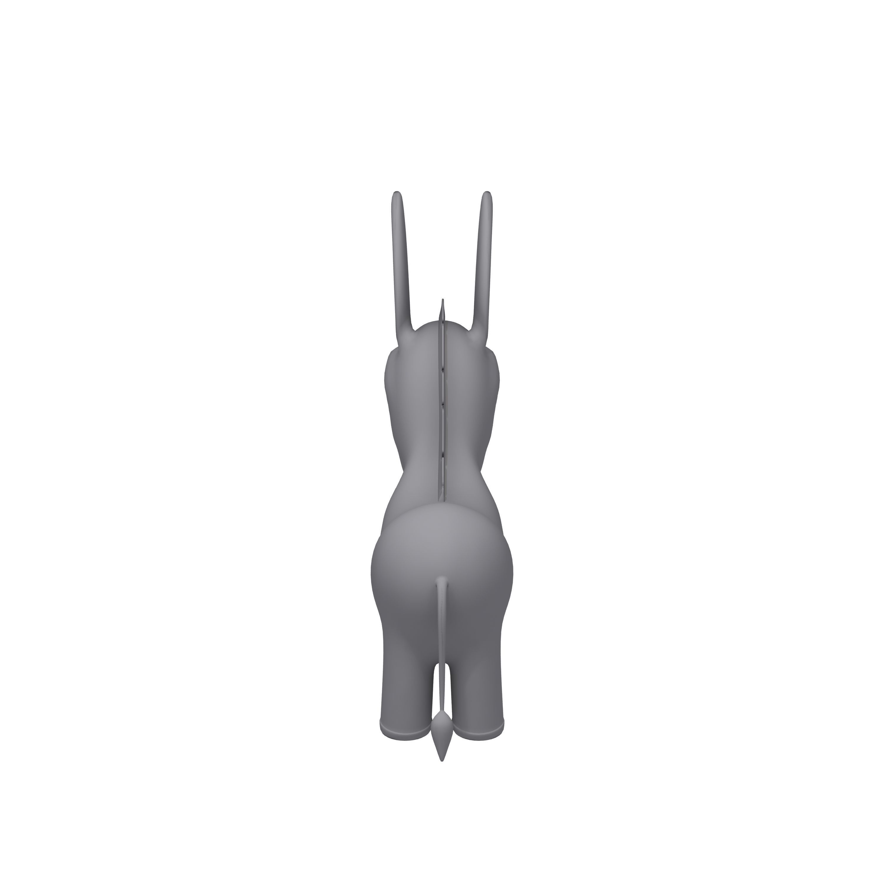 Donkey cartoon 3D model_9