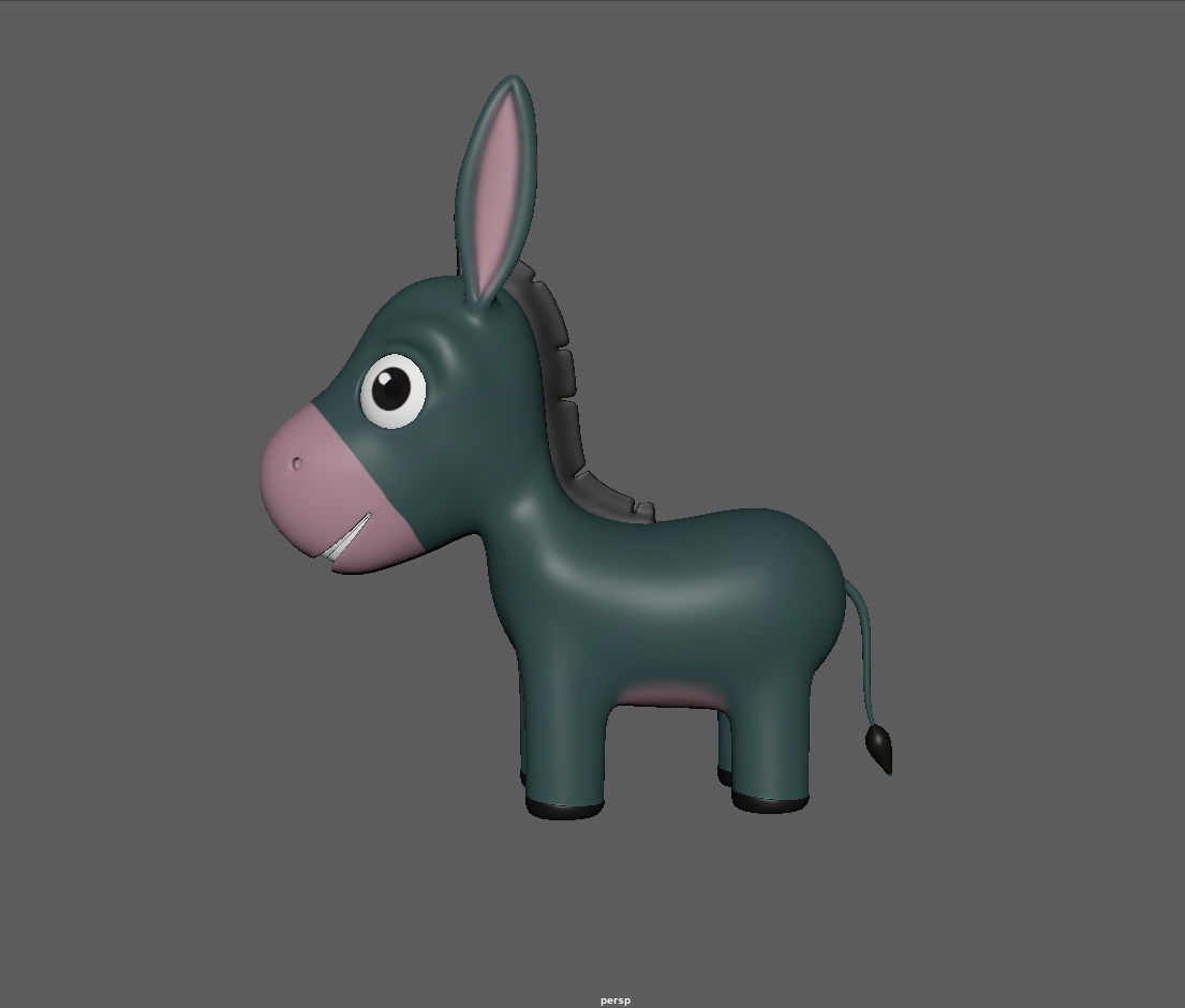 Donkey cartoon 3D model_10