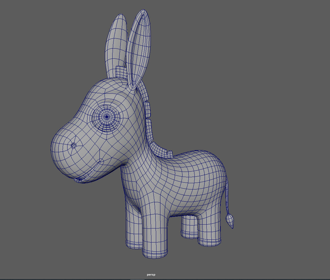 Donkey cartoon 3D model_16