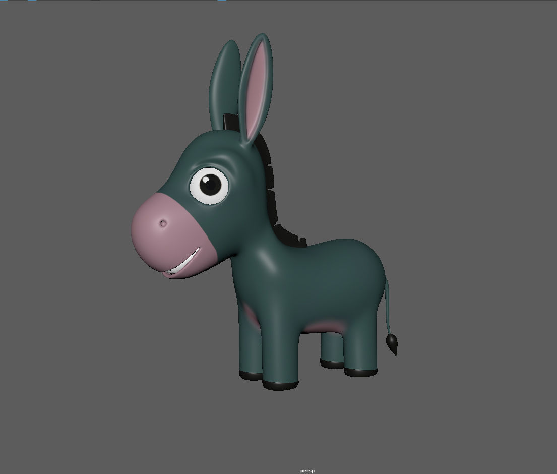 Donkey cartoon 3D model_12