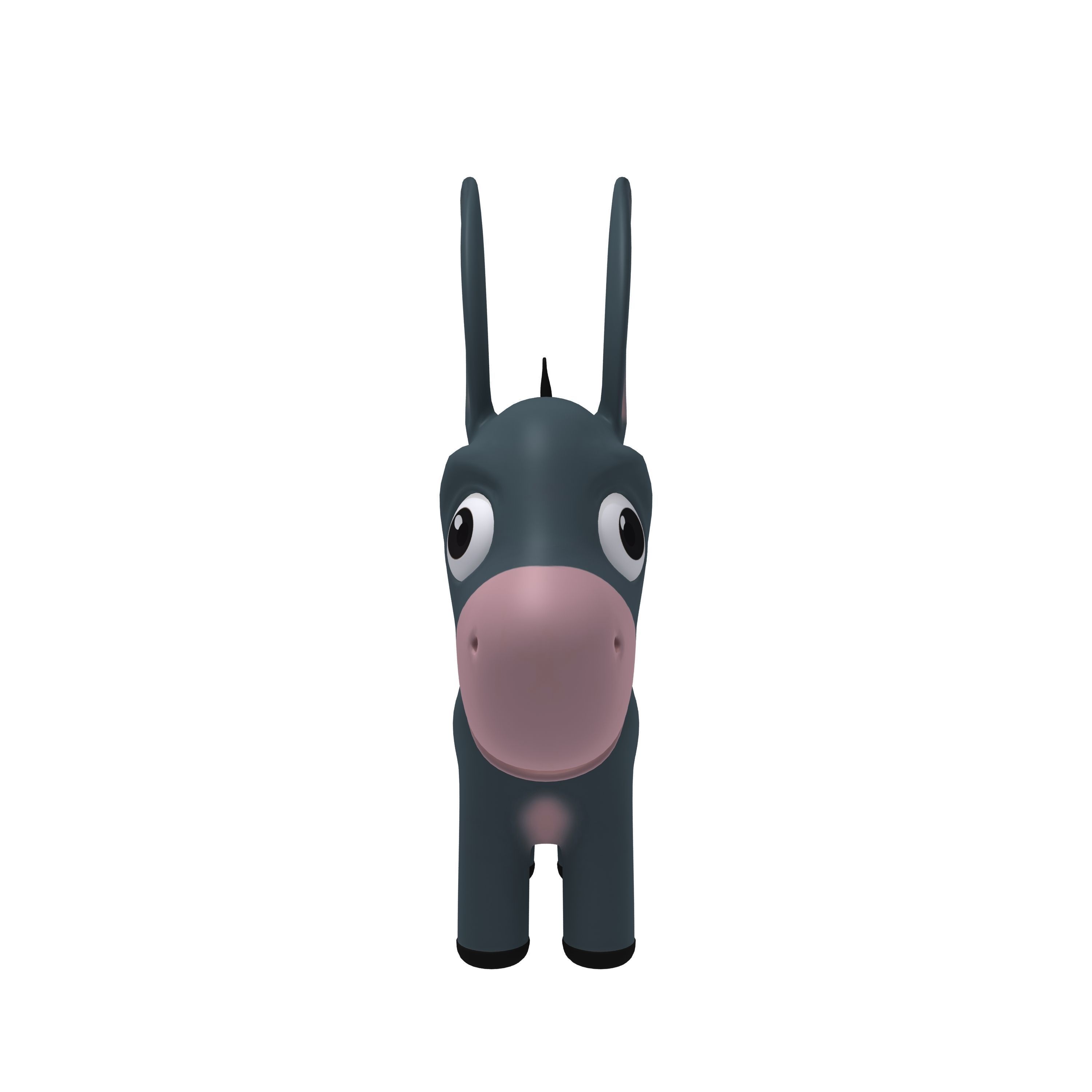 Donkey cartoon 3D model_1