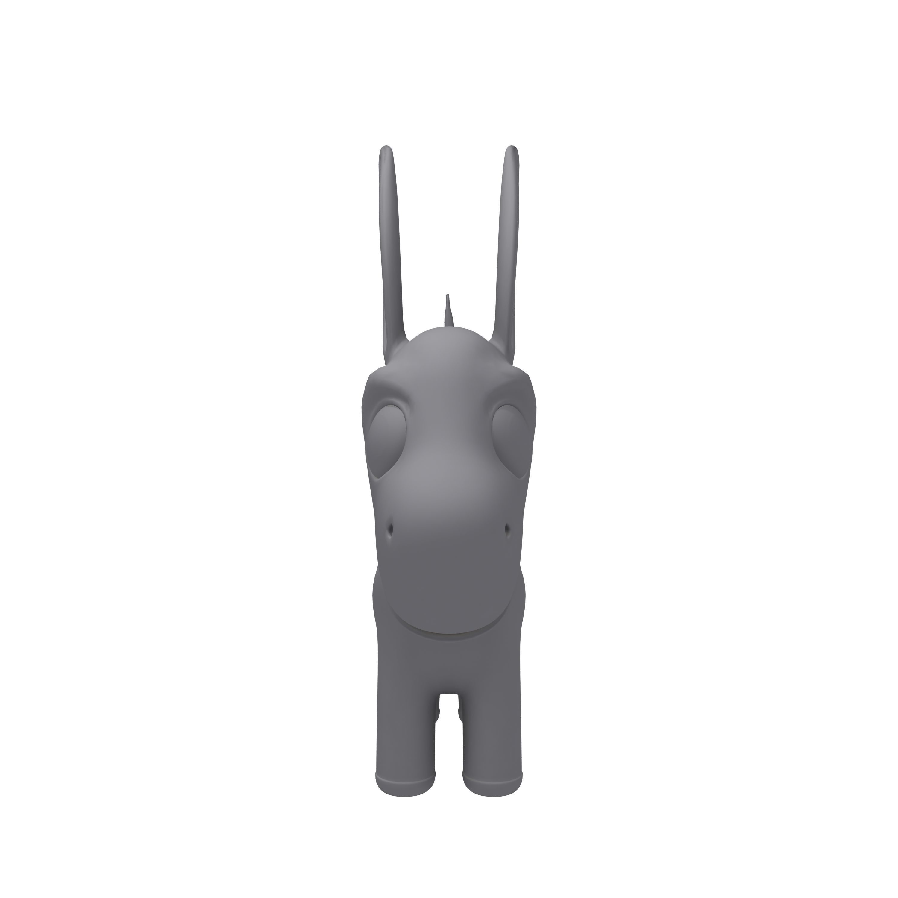 Donkey cartoon 3D model_7