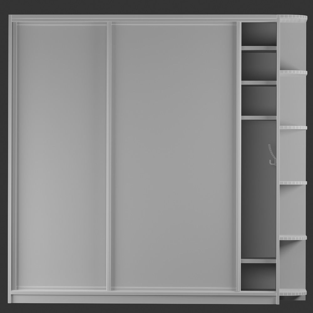 Closet Low-poly 3D model_2