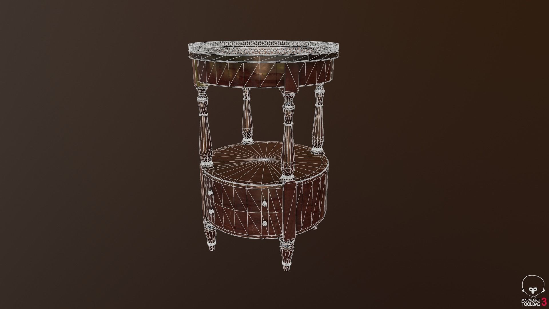 Victorian Stand Low-poly 3D model_6