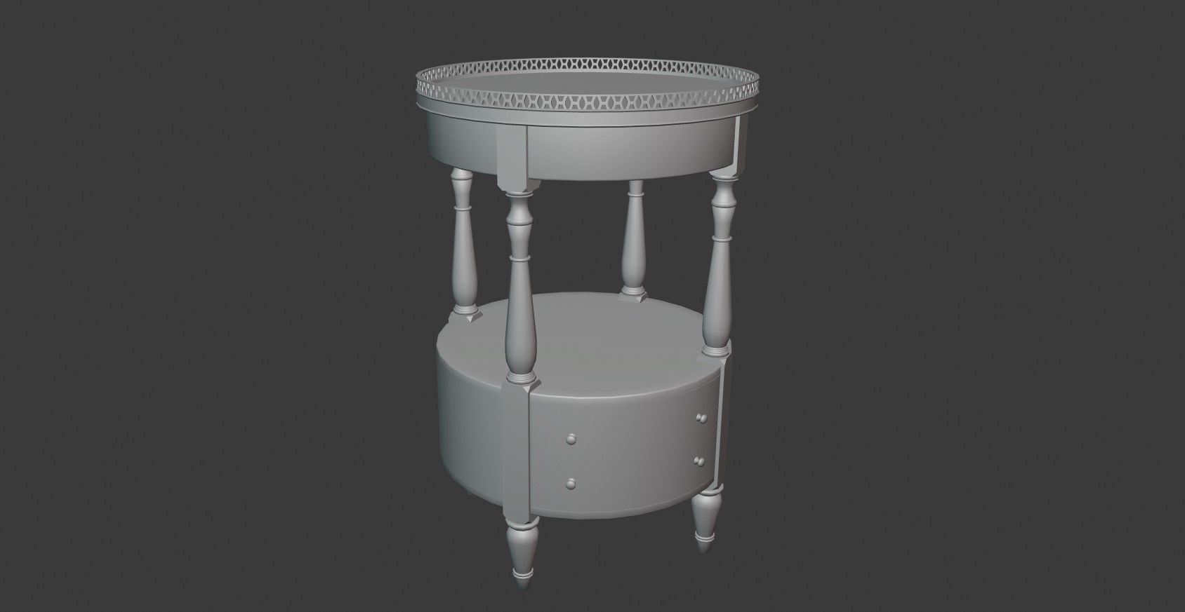 Victorian Stand Low-poly 3D model_8