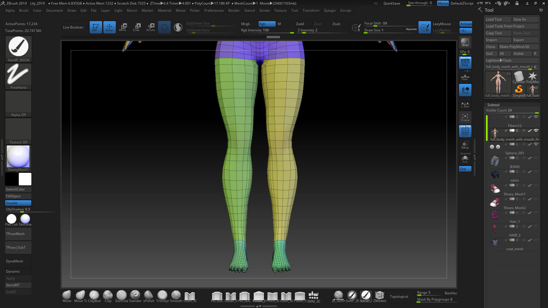 ZBrush Stylized Character Female Base Mesh No18 Style 6 3D model_6