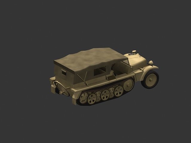 SdKfz 10 Low-poly 3D model_6