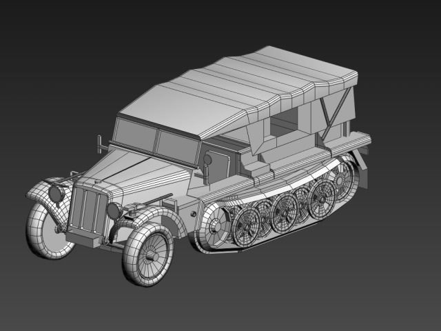 SdKfz 10 Low-poly 3D model_1