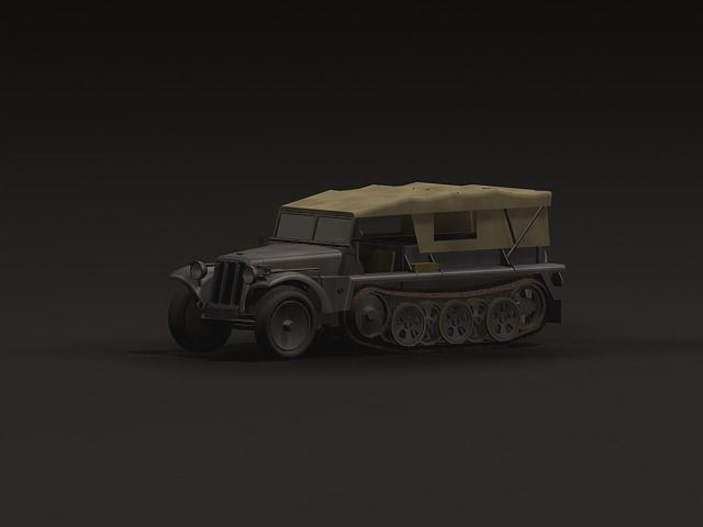 SdKfz 10 Low-poly 3D model_8