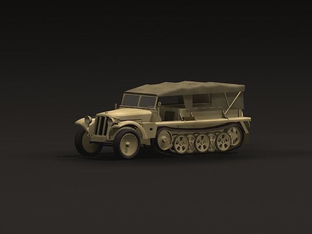 SdKfz 10 Low-poly 3D model_7