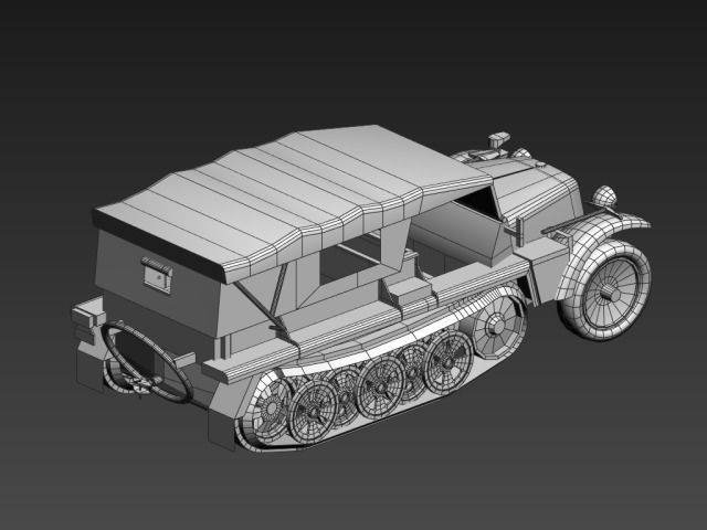 SdKfz 10 Low-poly 3D model_2
