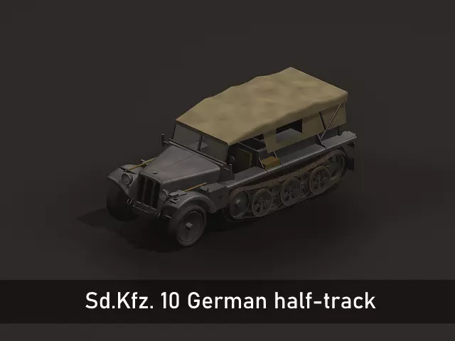 SdKfz 10 Low-poly 3D model_0