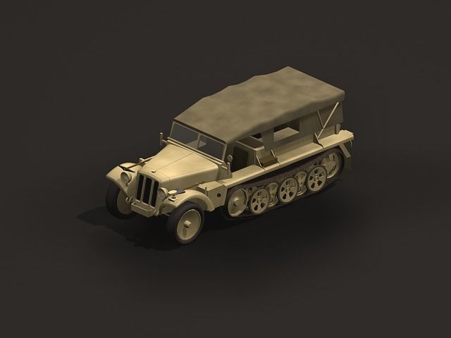 SdKfz 10 Low-poly 3D model_4