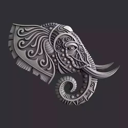 3d STL models for CNC router or 3d printer  elephant 3D model