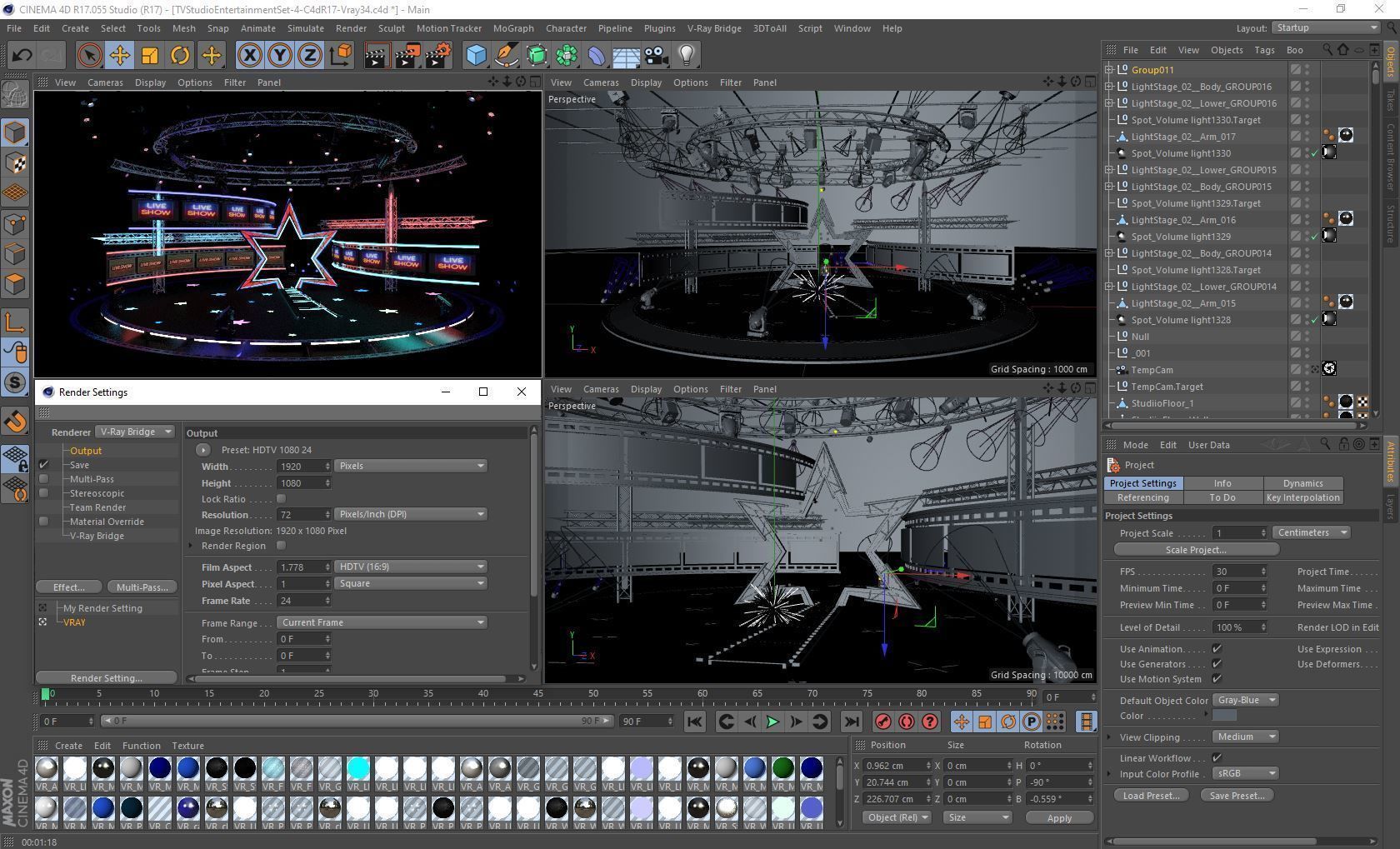 Virtual TV Studio Entertainment Set 4 3D model_17