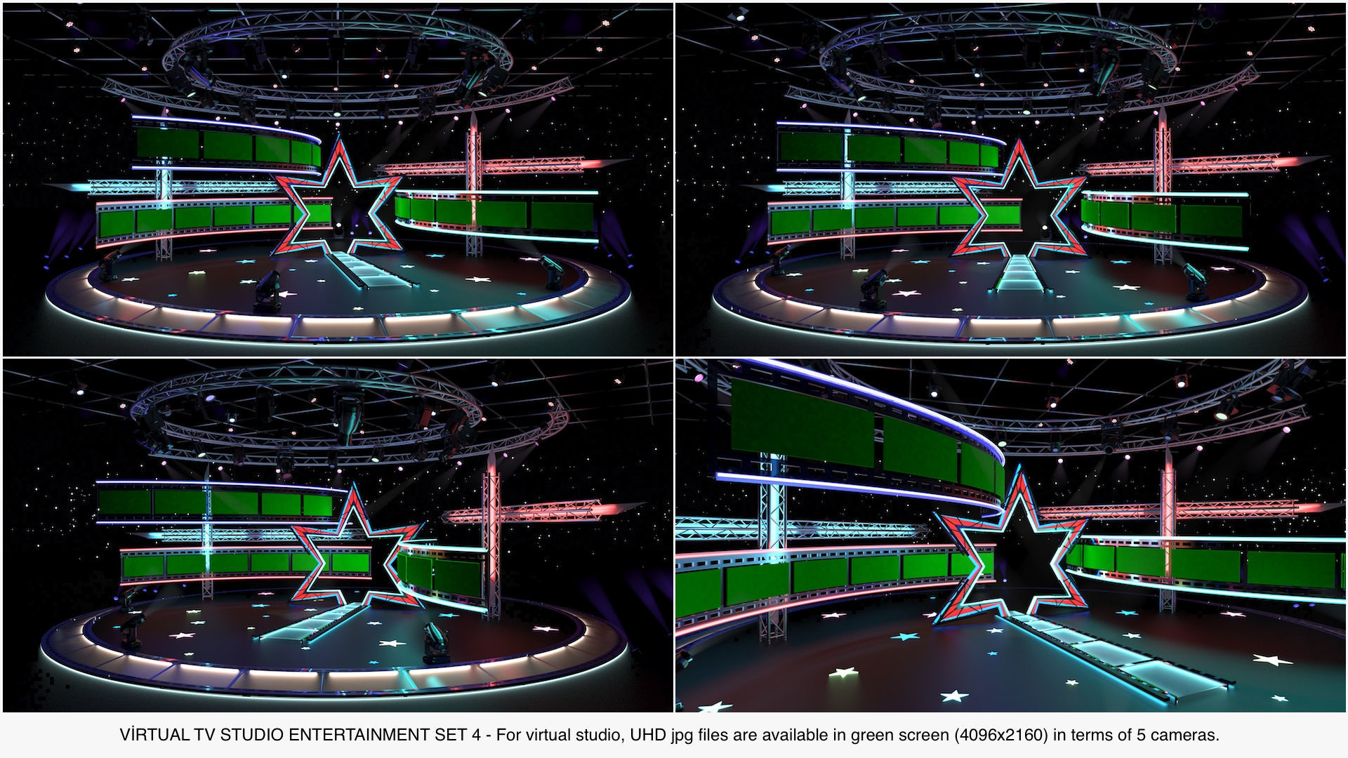 Virtual TV Studio Entertainment Set 4 3D model_18