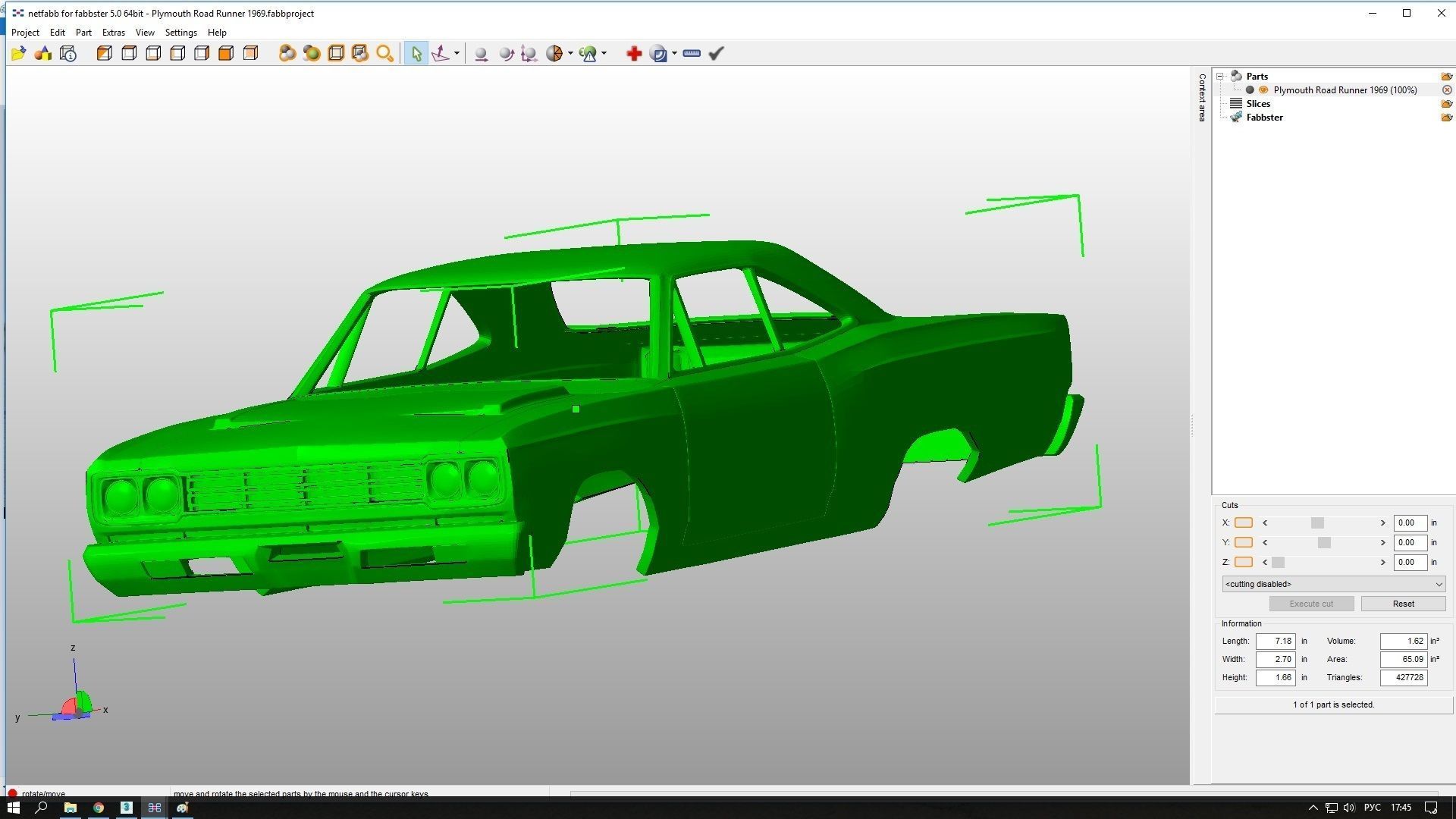 Plymouth Road Runner 1969 3D print model_9