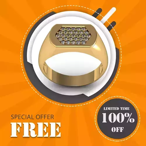 ELEGANT BAND GENTS RING Free 3D print model