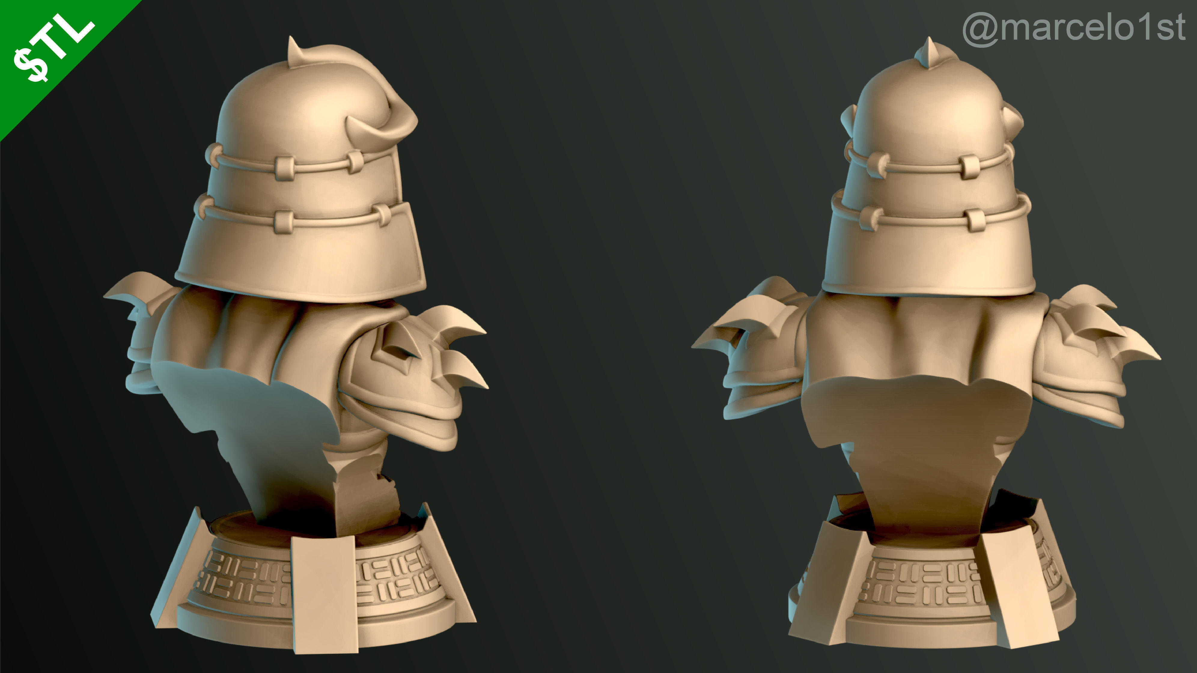 Shredder - Bebop - Rocksteady - Foot Ninja Busts - FDM 3D print model_6