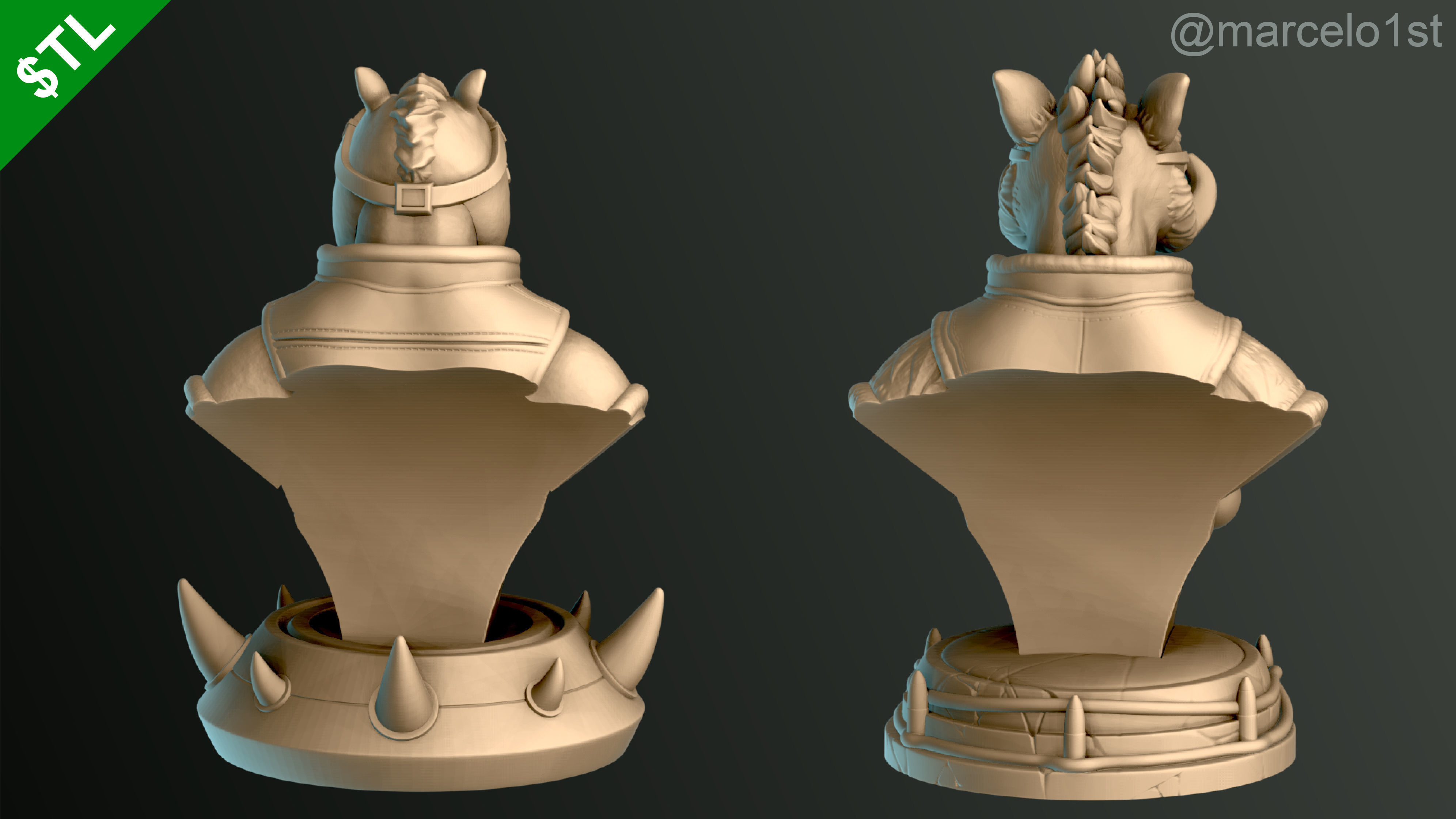 Shredder - Bebop - Rocksteady - Foot Ninja Busts - FDM 3D print model_14