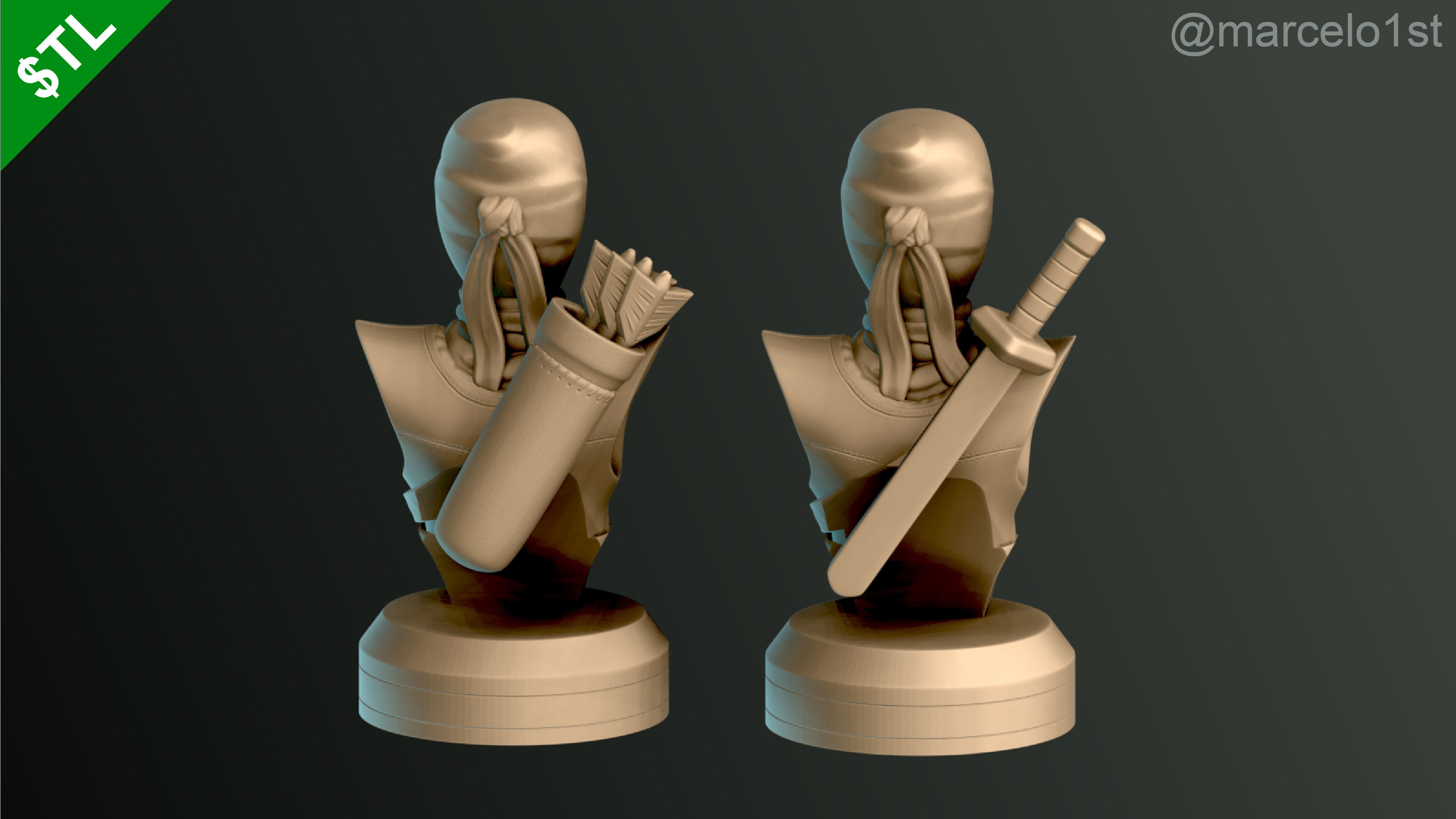 Shredder - Bebop - Rocksteady - Foot Ninja Busts - FDM 3D print model_24