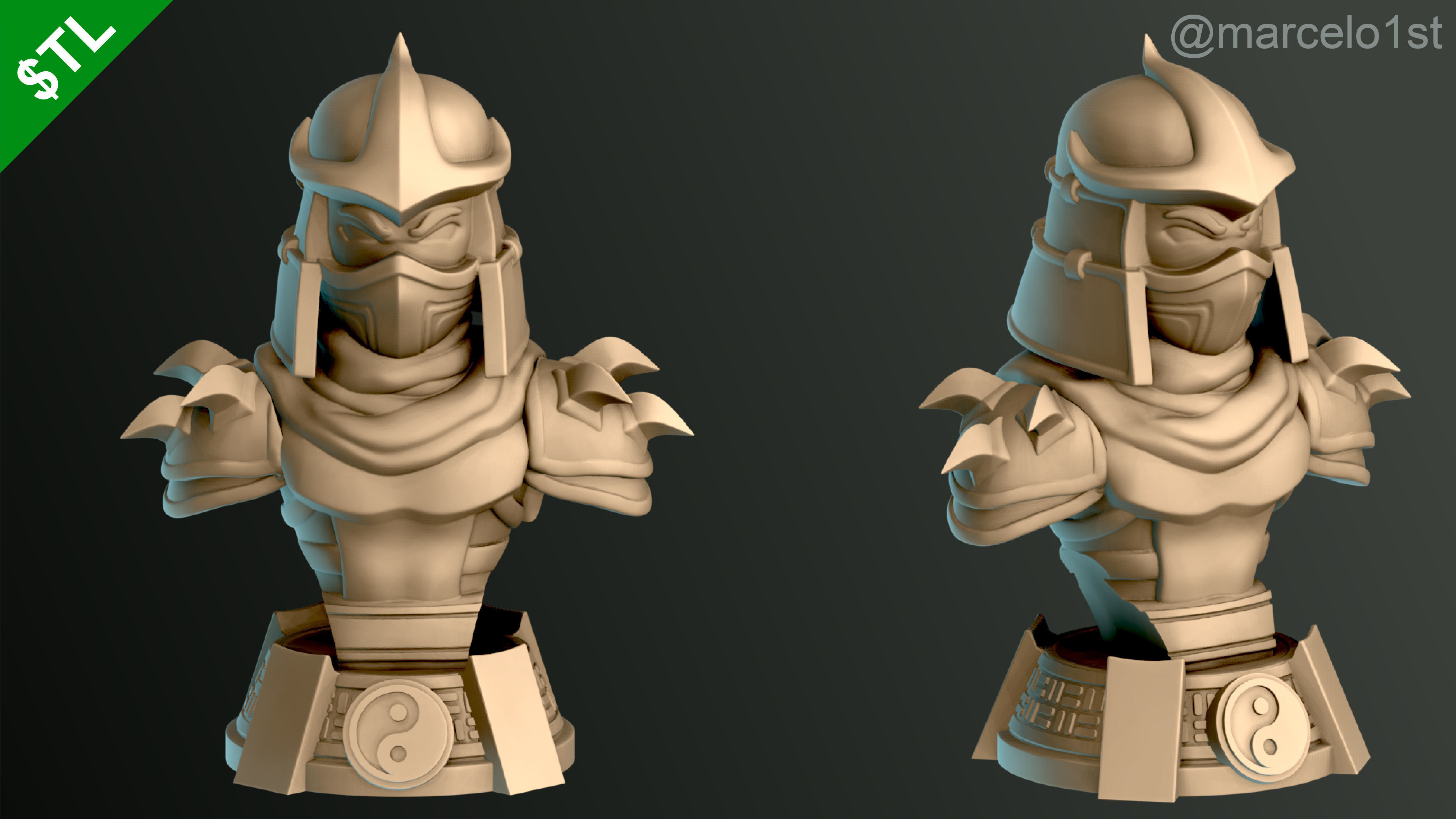 Shredder - Bebop - Rocksteady - Foot Ninja Busts - FDM 3D print model_4
