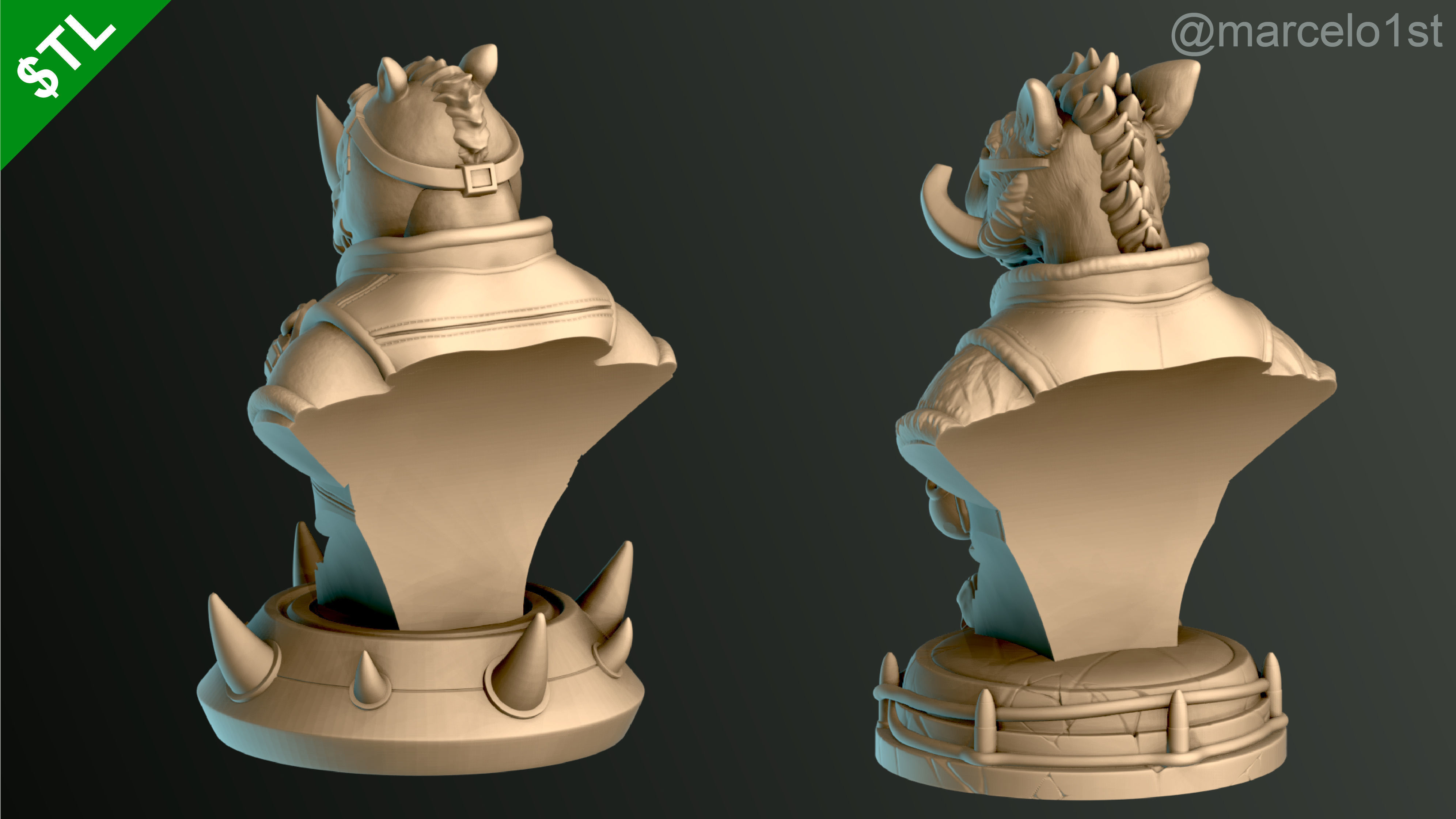 Shredder - Bebop - Rocksteady - Foot Ninja Busts - FDM 3D print model_15