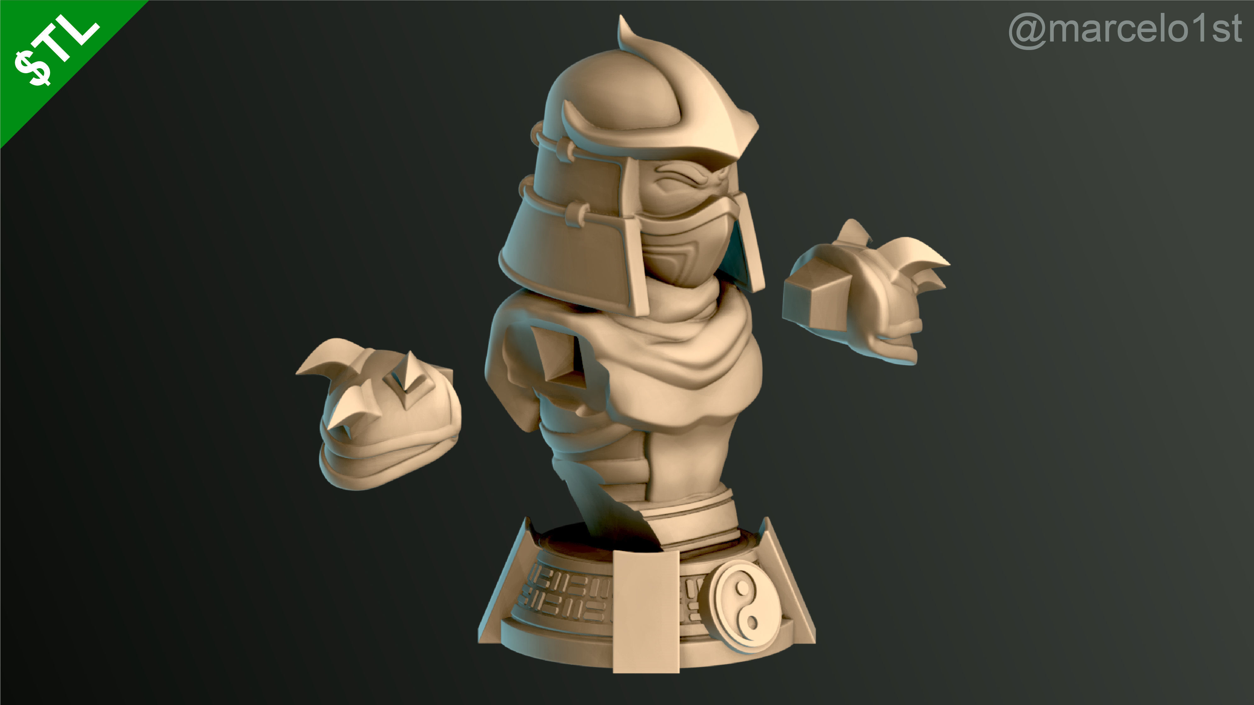 Shredder - Bebop - Rocksteady - Foot Ninja Busts - FDM 3D print model_1