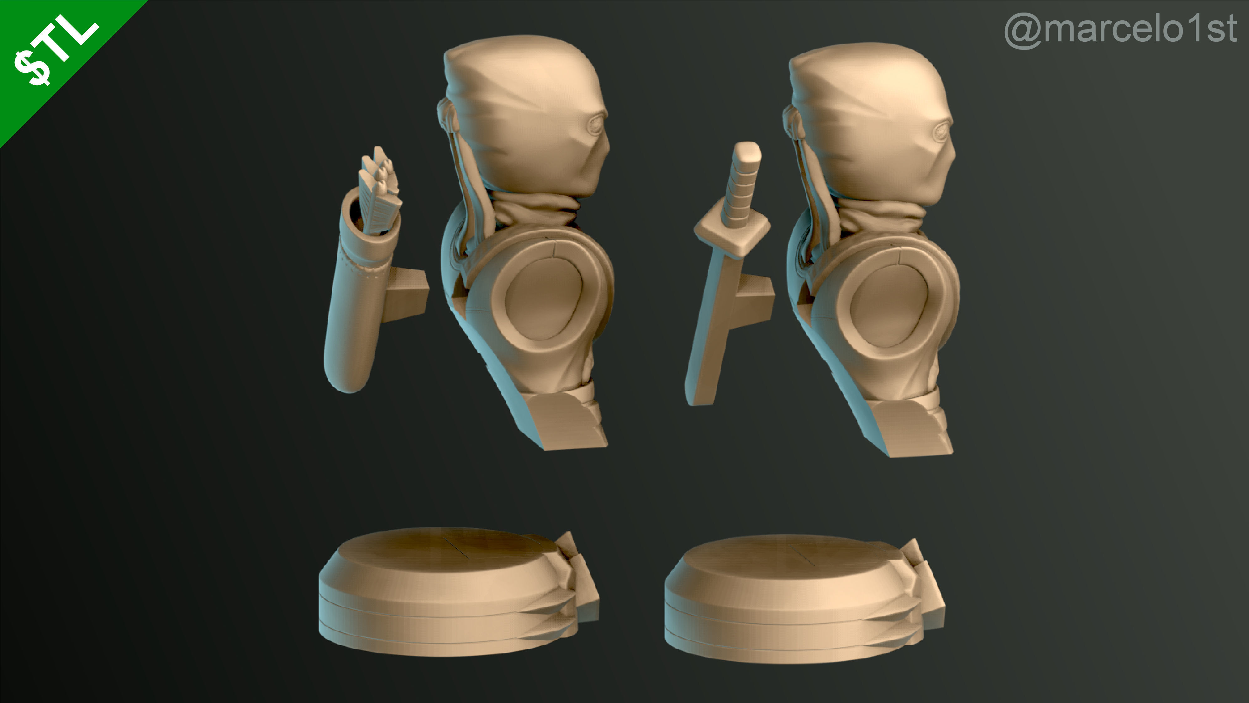 Shredder - Bebop - Rocksteady - Foot Ninja Busts - FDM 3D print model_3