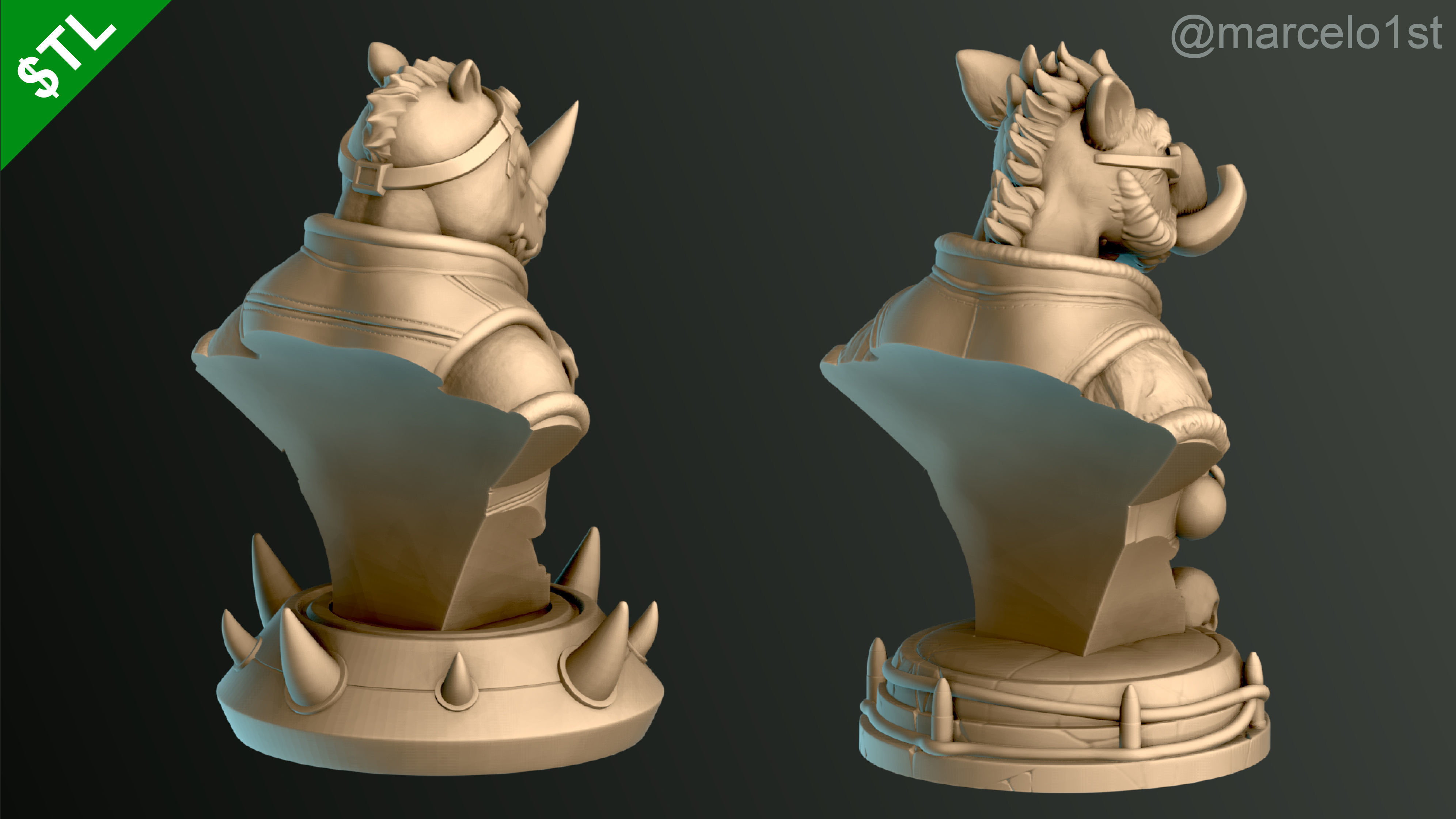Shredder - Bebop - Rocksteady - Foot Ninja Busts - FDM 3D print model_13