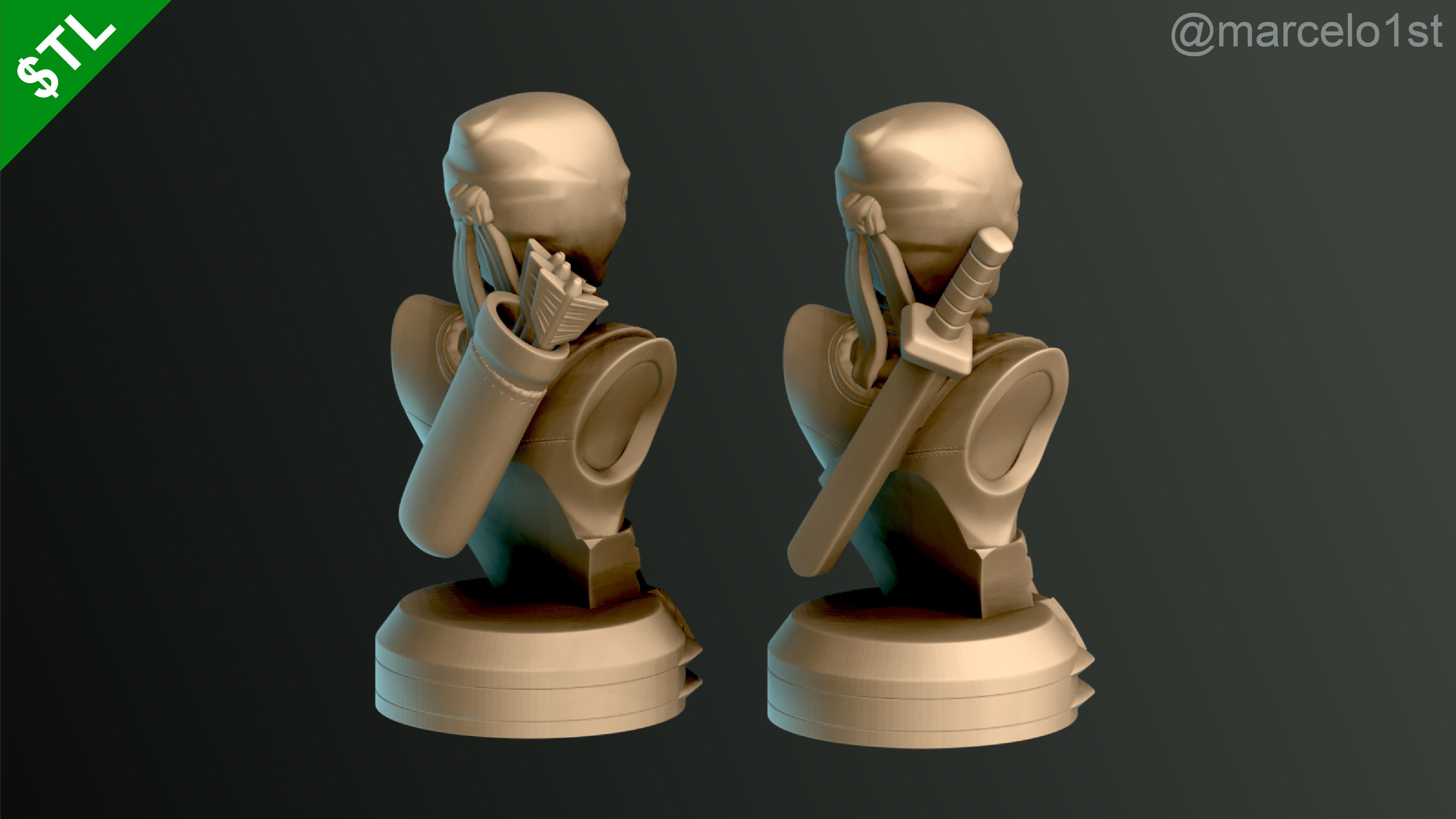 Shredder - Bebop - Rocksteady - Foot Ninja Busts - FDM 3D print model_23