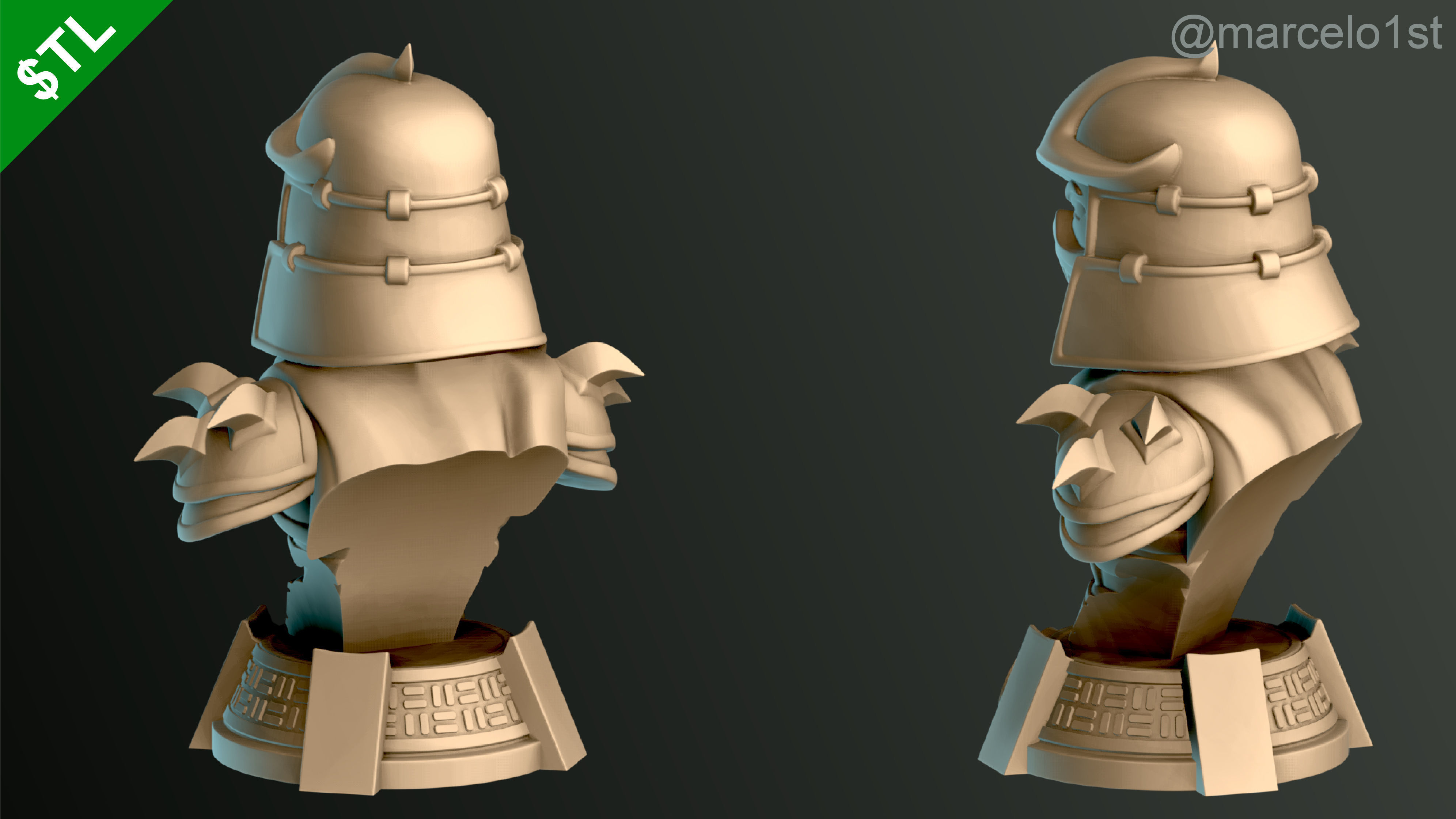 Shredder - Bebop - Rocksteady - Foot Ninja Busts - FDM 3D print model_7