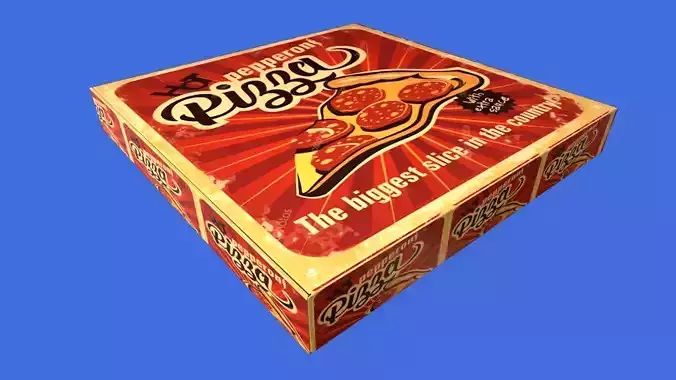 Animated Pizza With Fold able Box 3D model