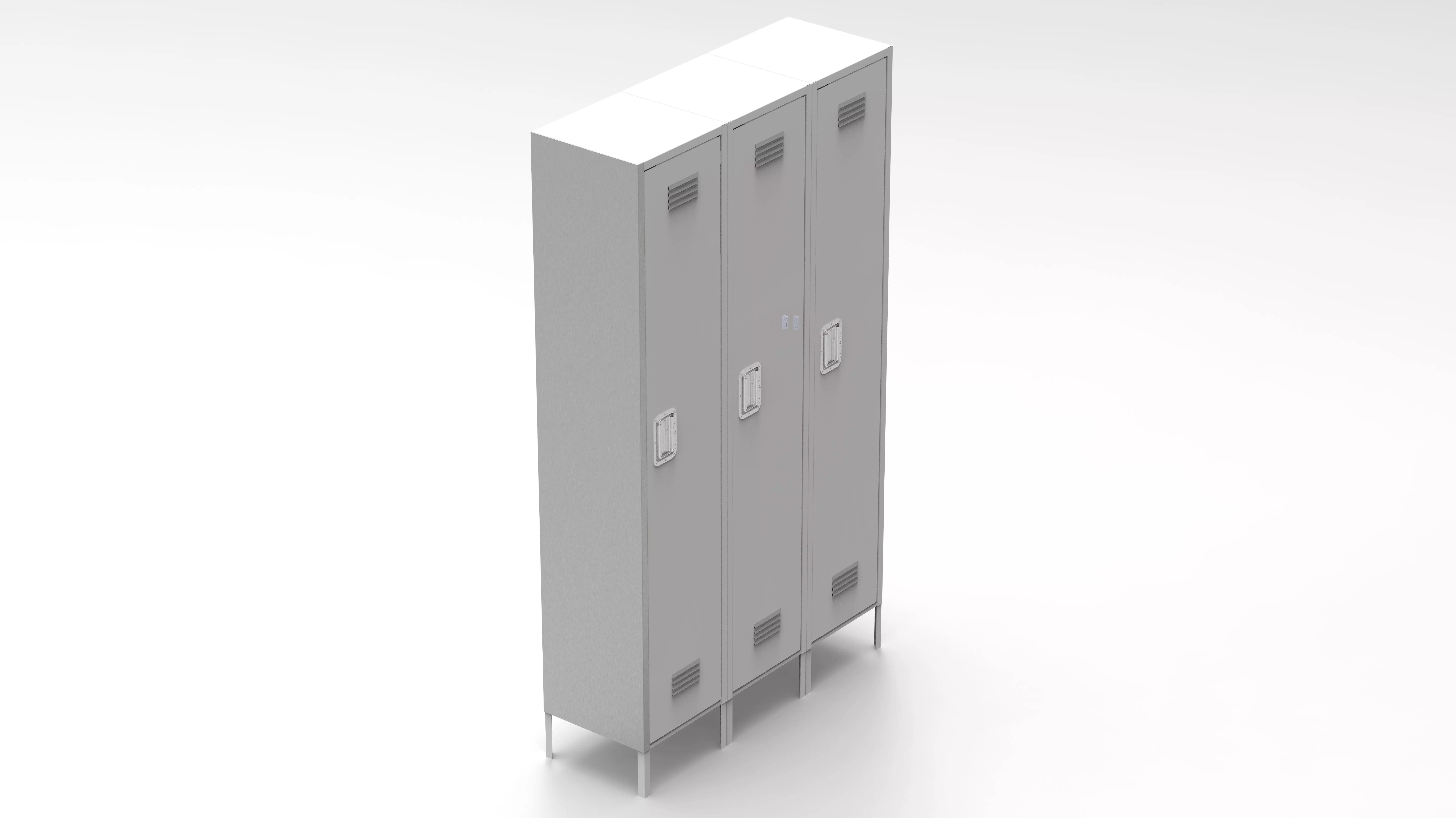 Single Tier Steel Locker 3D model_0
