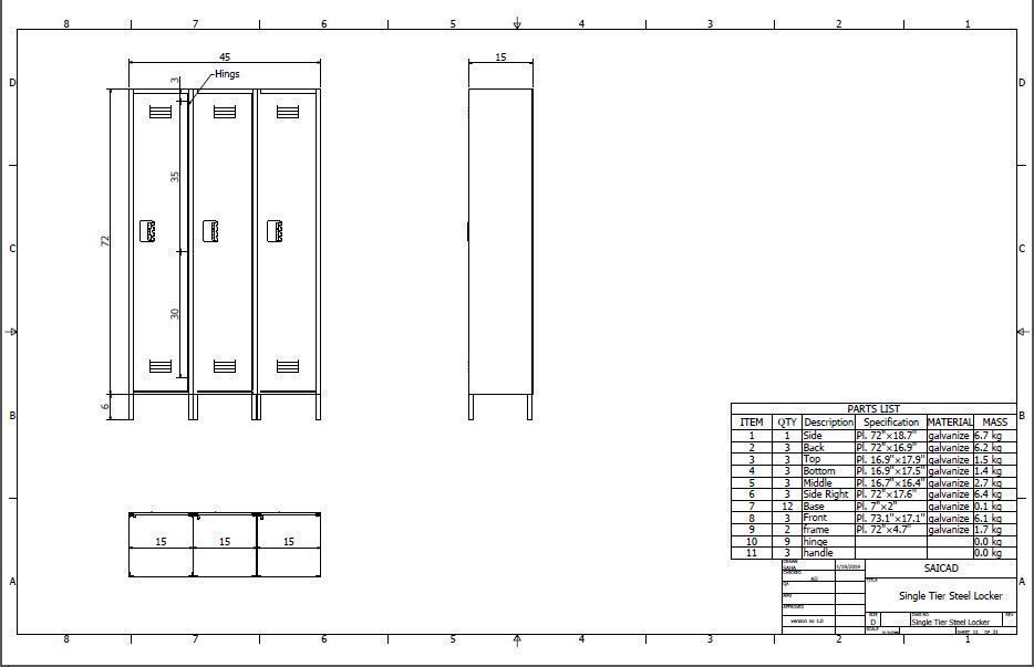 Single Tier Steel Locker 3D model_3