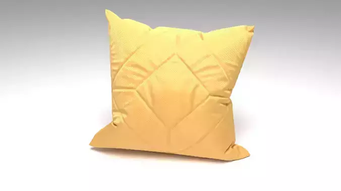 Realistic Yellow Pillow -  3ds Max