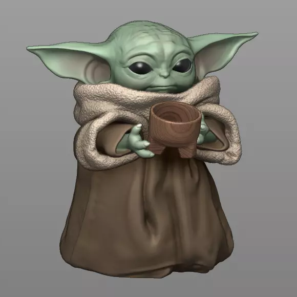 GROGU - Baby Yoda With Cup - The Mandalorian 3D print model_0